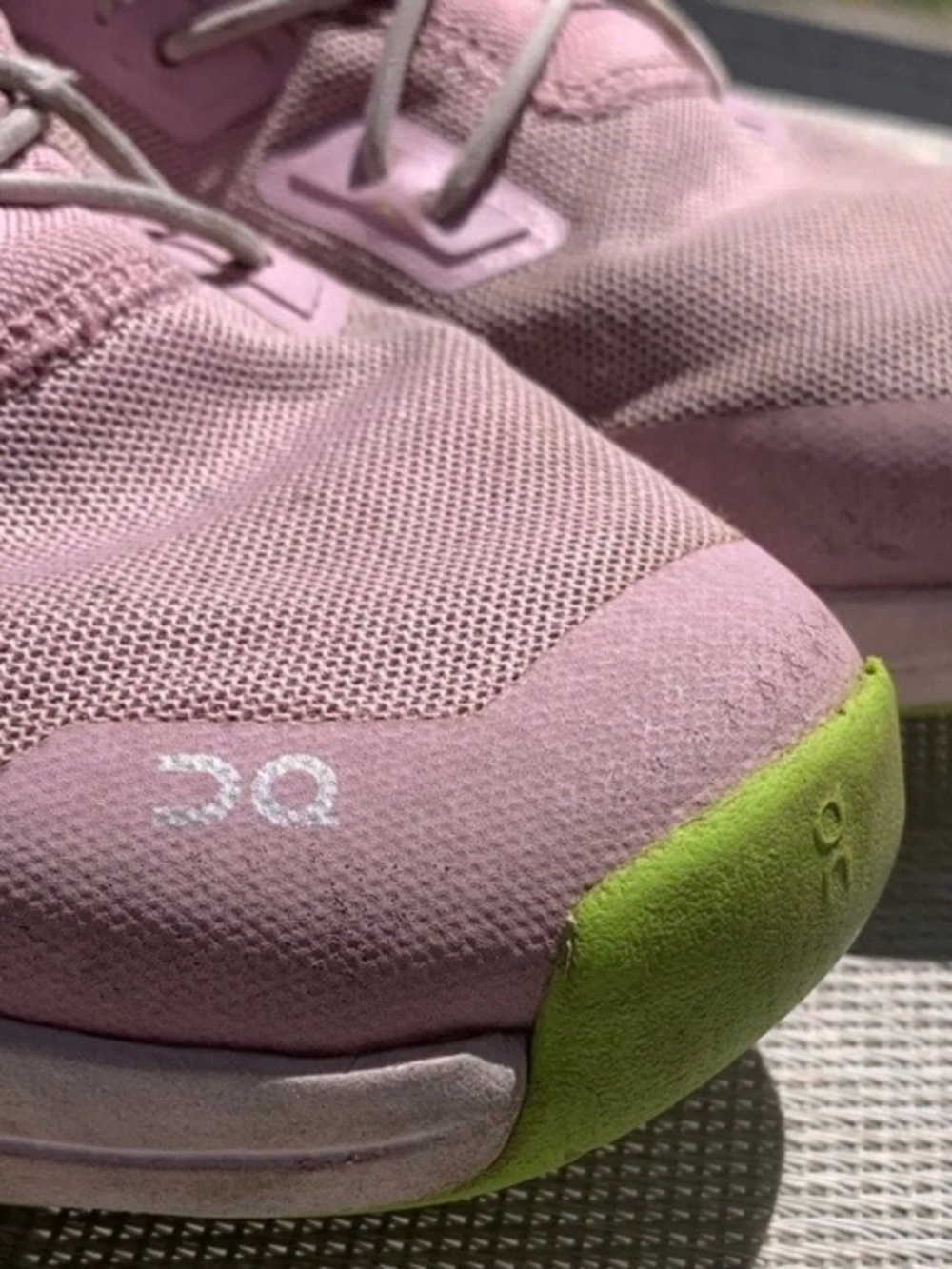 On Running Kids Pink Running Sneakers with Lime Accent